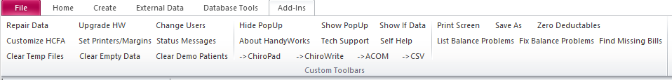 New Add-In menu